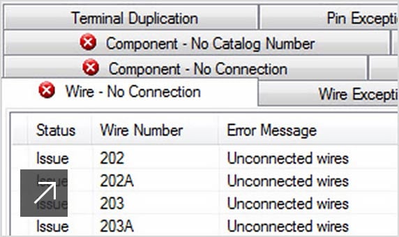 The AutoCAD Electrical toolset includes real-time error checking