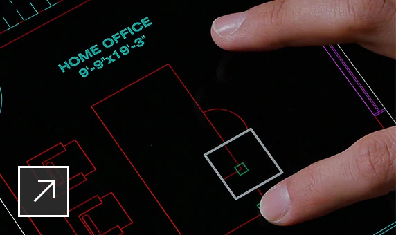 Szczegół rysunku na tablecie w aplikacji mobilnej AutoCAD