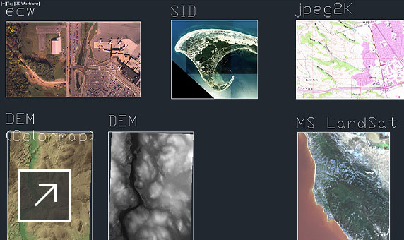 Földrajzi képek a Civil 3D szoftverben és az AutoCAD Map 3D eszközkészletben