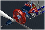 Renderización 3D de un motor de avión en AutoCAD