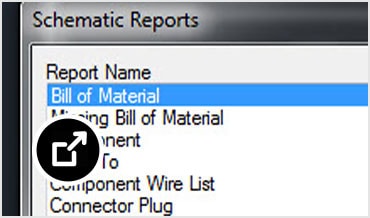Captura de tela de sobreposição do menu de geração automática de relatórios