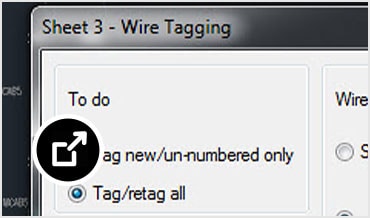 Schermopname van menu-overlay wire-tagging