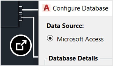 Sobreposição do menu Configurar banco de dados exibindo o suporte ao catálogo SQL