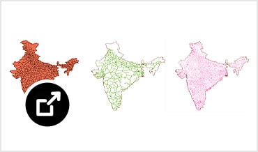 3 つの色付けされたマップを使用したインドのトポロジの解析