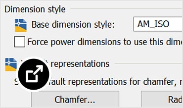 Dimension Settings window showing power dimensioning options