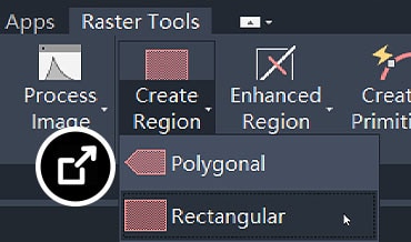 AutoCAD drawing displaying the ability to edit raster entities