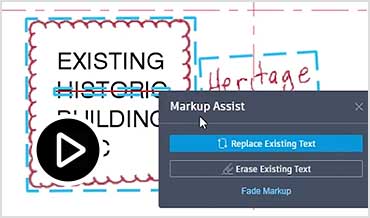 Video: Demonstration of Markup Import functionality with sample markup in AutoCAD recognized automatically as text