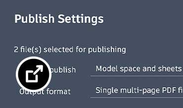 Publish settings window plotting DWG files to a PDF open in AutoCAD Web