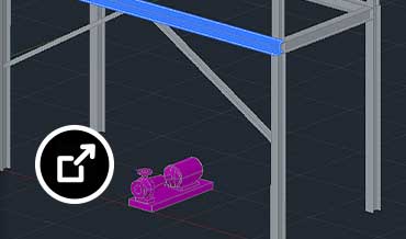 Lay-out van een staalconstructie in Plant 3D met geopend Edit Member-venster