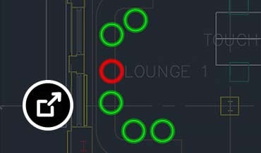 カウント機能が開いている AutoCAD 