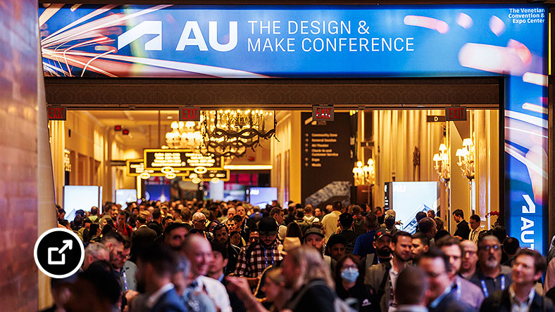 Attendees in hall at AU 2023: The Design & Make Conference