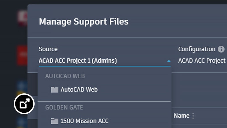 Shared Support Files on AutoCAD on the web 