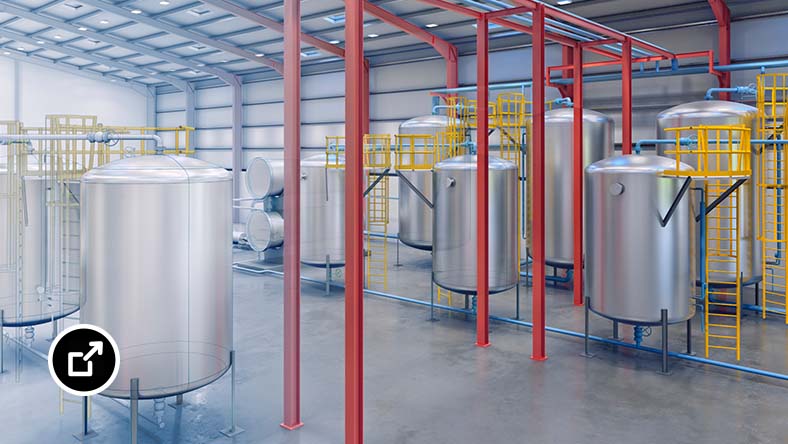 Plant facility 3D rendering