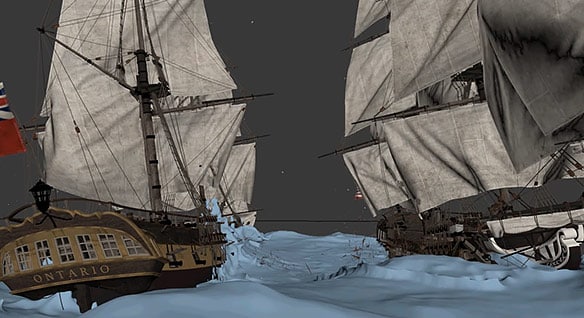 Waves simulations created in 3ds Max