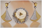 Video reel of silver and gold diamond-encrusted jewelry 