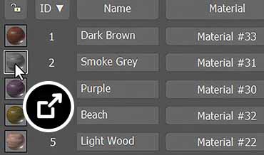 Material switcher interface with chair model in 3ds Max 