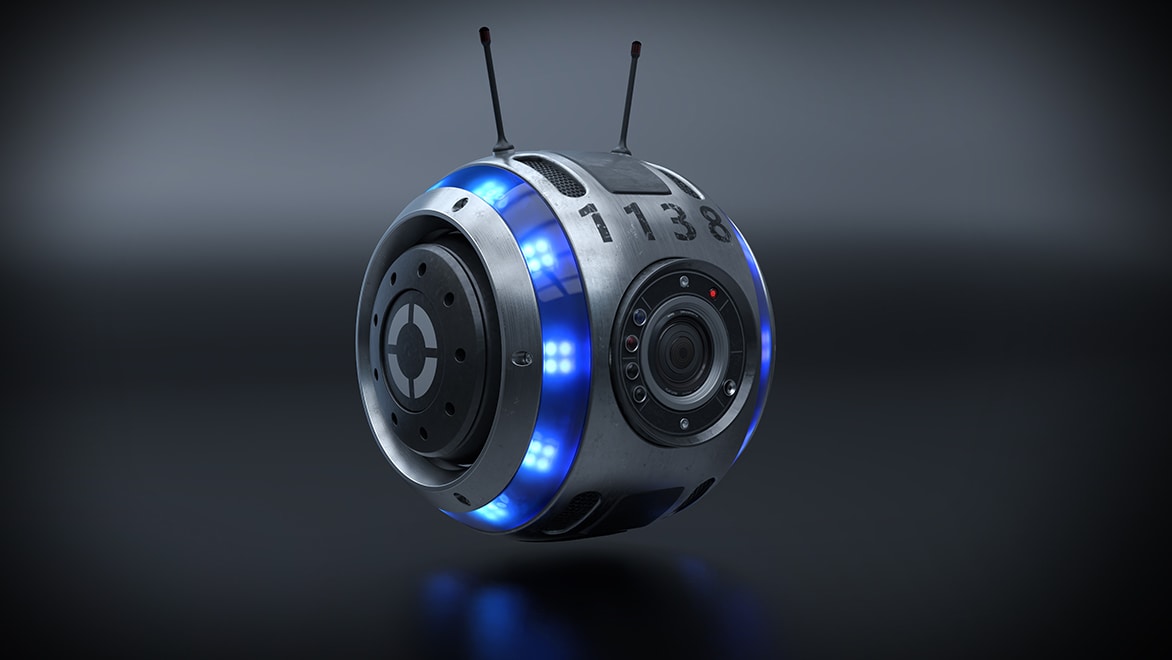 3D rendered spherical drone