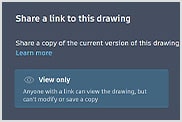 Okno dialogowe Udostępnianie nałożone na otwarty rysunek programu AutoCAD LT 