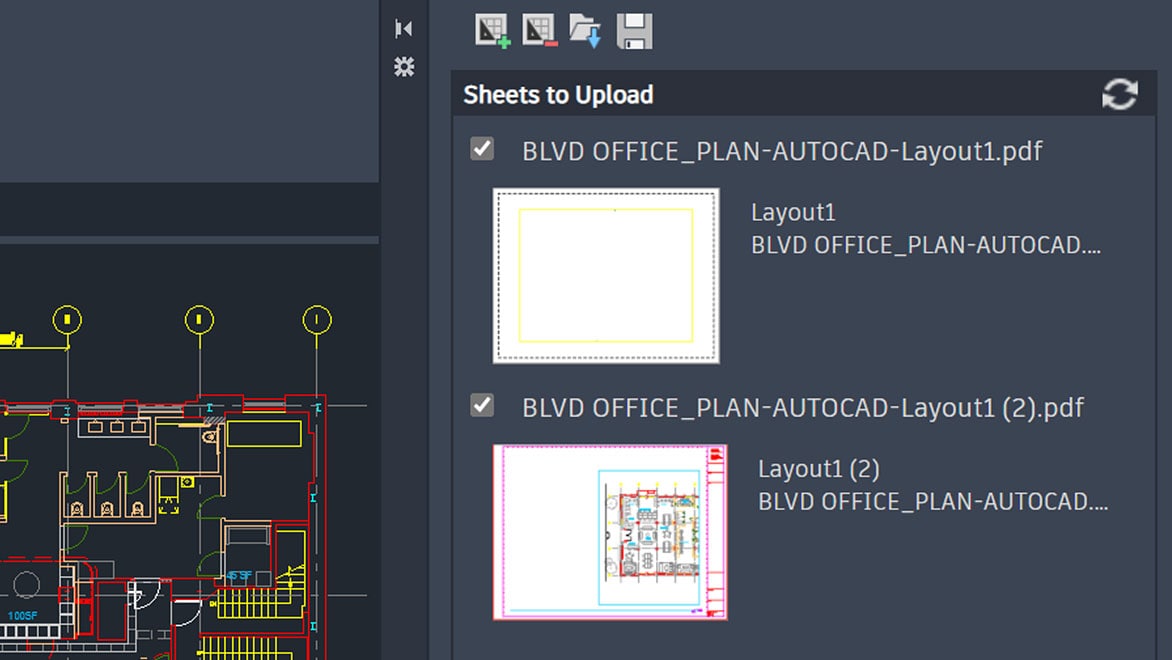 CAD drawing sheets as PDFs pushed to Autodesk Docs in Autodesk LT