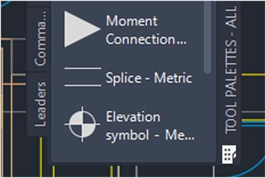 Les palettes d’outils s’ouvrent dans Autodesk LT pour un dessin représentant le bureau