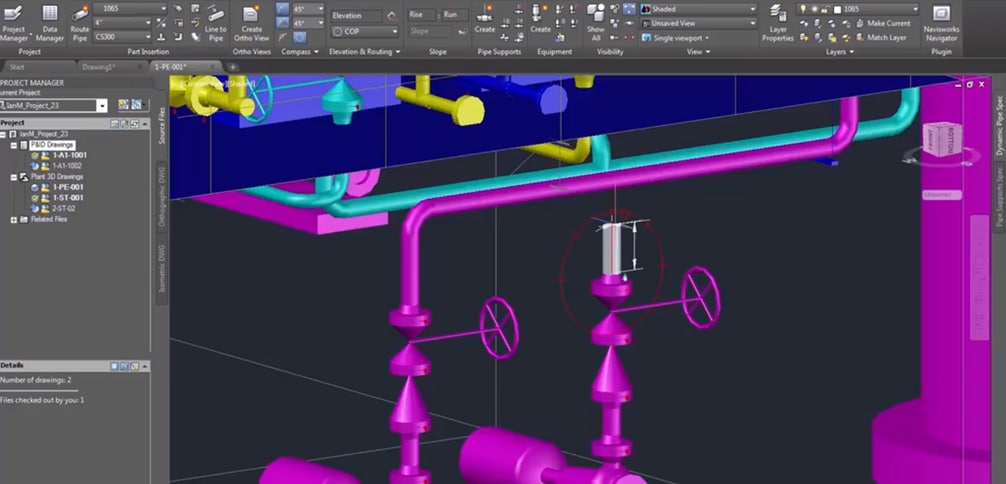 The AutoCAD Plant 3D toolset is part of AutoCAD 2019, which includes access to specialised toolsets 