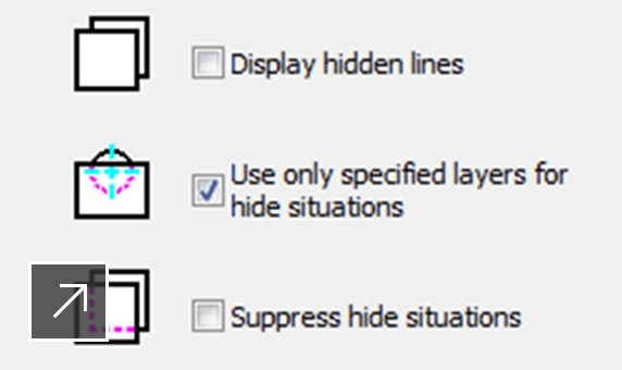 The AutoCAD Mechanical toolset automatically creates hidden lines when you specify which objects overlap the others