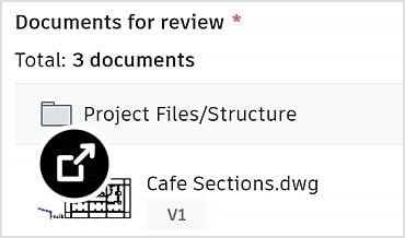 User interface for submitting review showing approval workflow and review attributes 