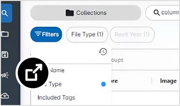 Screen image of items in content finder