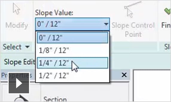 Video: Animated screenshot showing how Revit enables you to model slope pipe, part by part