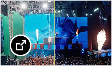 3D compositing of a live audience from a studio space to an event venue in Flame