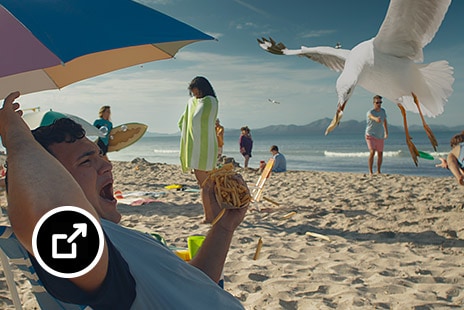 Tennis player celebrates on the court from the film Love 40