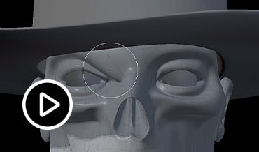Video: Shape editor tool demo on skull wearing a hat 