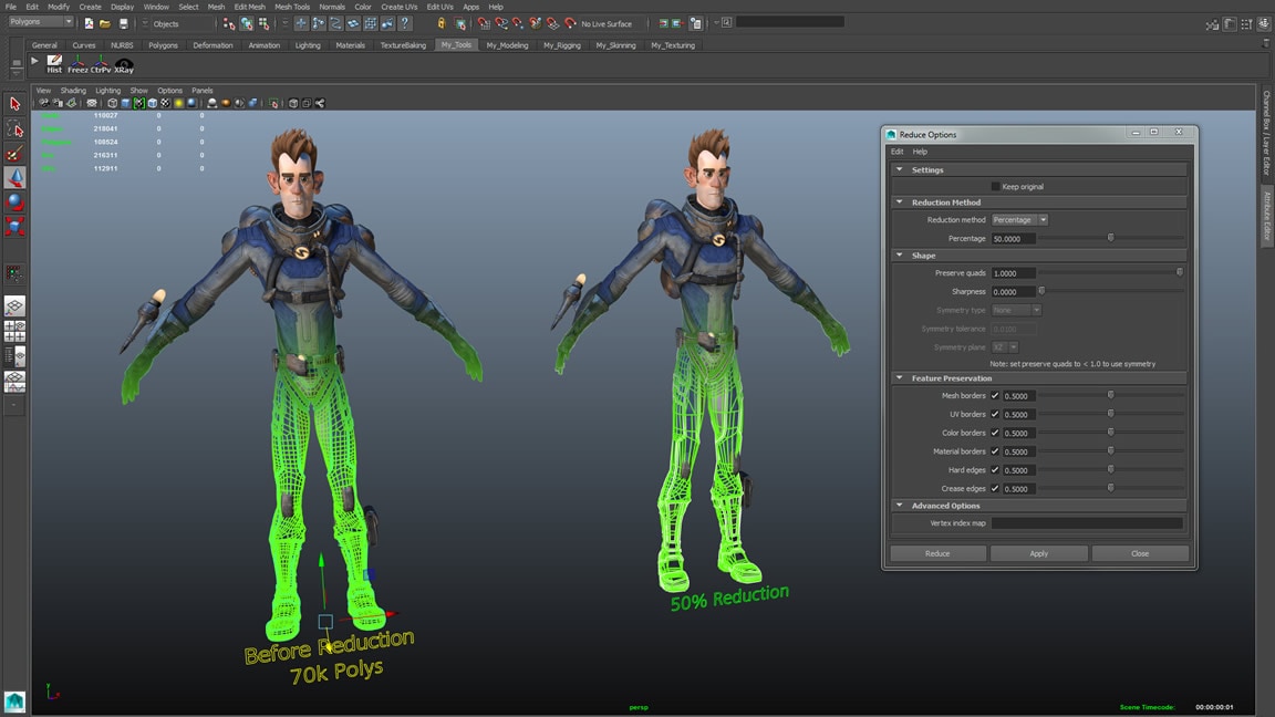 ゲーム モデルの効率化 Maya Lt Features