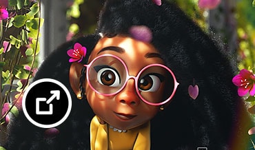 Dziewczyna z różowymi okularami, modelowana w programie Maya