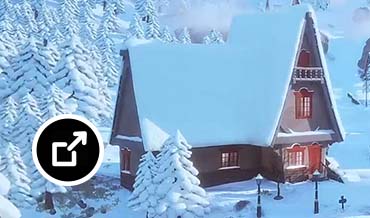 在 Autodesk Maya 中编辑的被雪覆盖的房屋