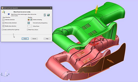 Herramientas de división de postizo y cavidad