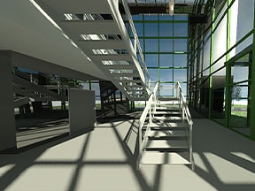 Interior arquitetónico renderizado
