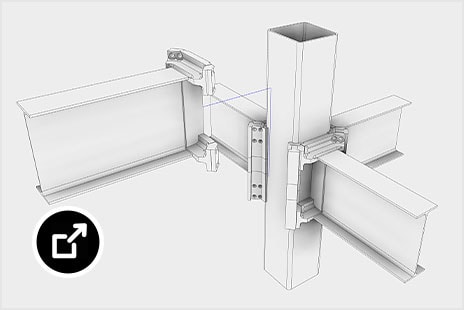 鋼製の梁を柱に安全に取り付ける ConX 規格のインターロック コネクタ