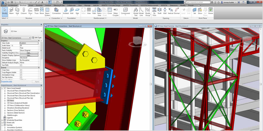 autodesk revit mep drawing a steel structure