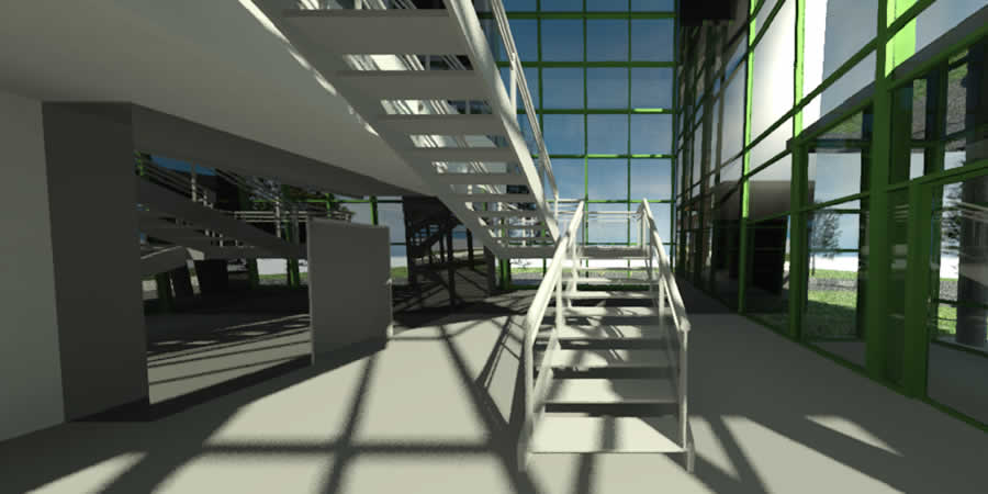 Rendered architectural interior