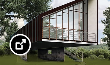 Rendu&nbsp;3D d'un bâtiment résidentiel moderne