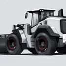 White, black and red tractor