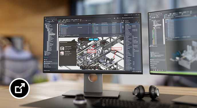 Dual monitor setup with Autodesk Vault on screen