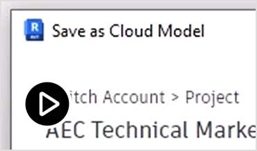 Revit screen with open dialog box showing connection to the cloud for collaboration.