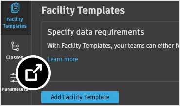 Facility templates screen in Tandem for AEC 