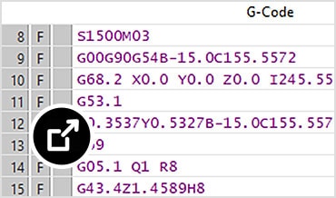 G コードの検証を示す CAMplete TruePath のユーザー インターフェイス 