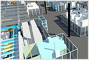 大規模な工場設計の 3D モデル