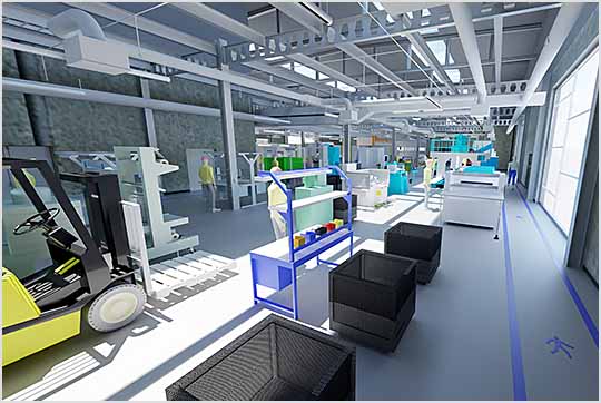 Virtual walk-through of the factory floor