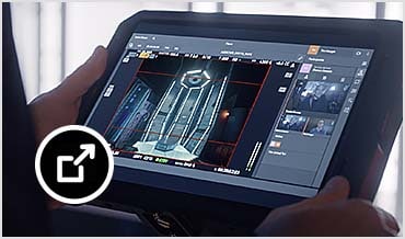 Flow Capture Rooms displays live editorial streaming on a screen in someone’s hands