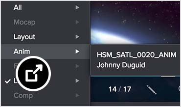 Cut feature in Flow Production Tracking showing available cuts